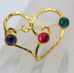 Multiple Colors Cabochons Plastic Brooch
