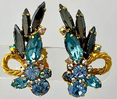 Multiple Colors Navettes Earrings Clip