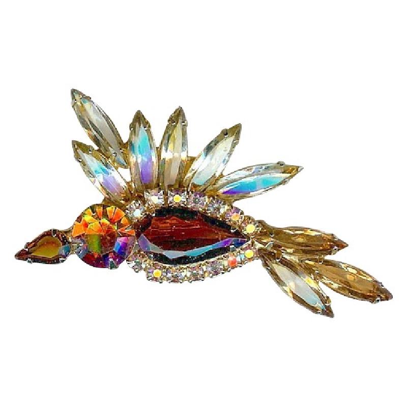 Front view of Topaz Pear Brooch