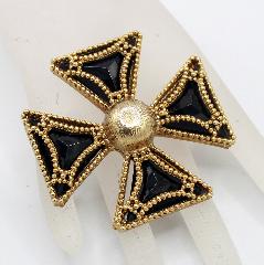 Black (jet) Triangle Brooch