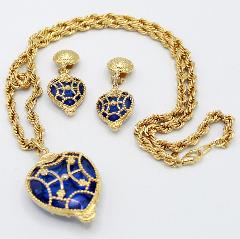 Blue Heart Plastic Earrings Clip