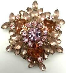 Pink Square Frosted Brooch