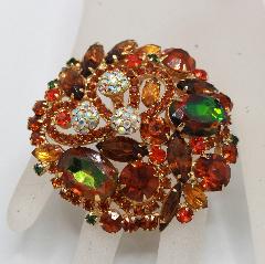 Topaz Oval Multi-Color/Shaded Brooch