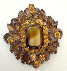 Topaz Emerald Cut Striped Pin Pendant
