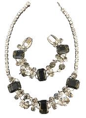Gray (black Diamond) Emerald Cut Necklace