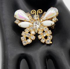 White (chalk Or Milk) Pear Multi-Color/Shaded Brooch