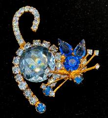 Blue Pear Brooch