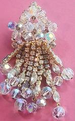Clear Navettes Brooch