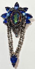 Blue Pear Multi-Color/Shaded Brooch