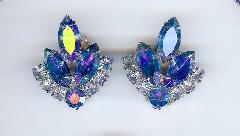 Blue Navettes Earrings Clip