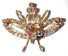 Clear Oval Brooch