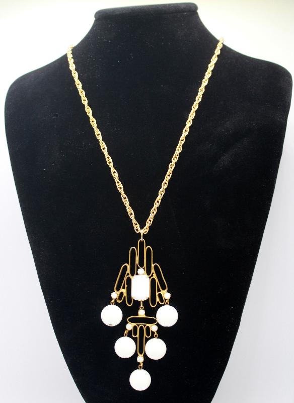 Front view of White (chalk Or Milk) Emerald Cut Pendant