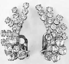 Clear Chatons Only Earrings Clip