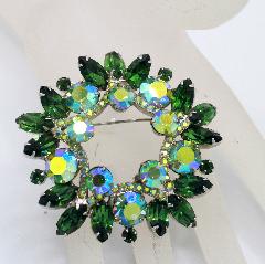 Green Navettes Brooch
