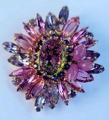 Multiple Colors Navettes Brooch