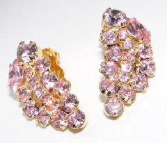 Pink Navettes Earrings Clip