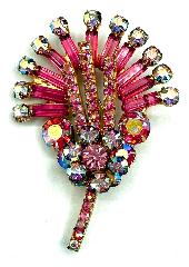 Pink Baguettes Brooch