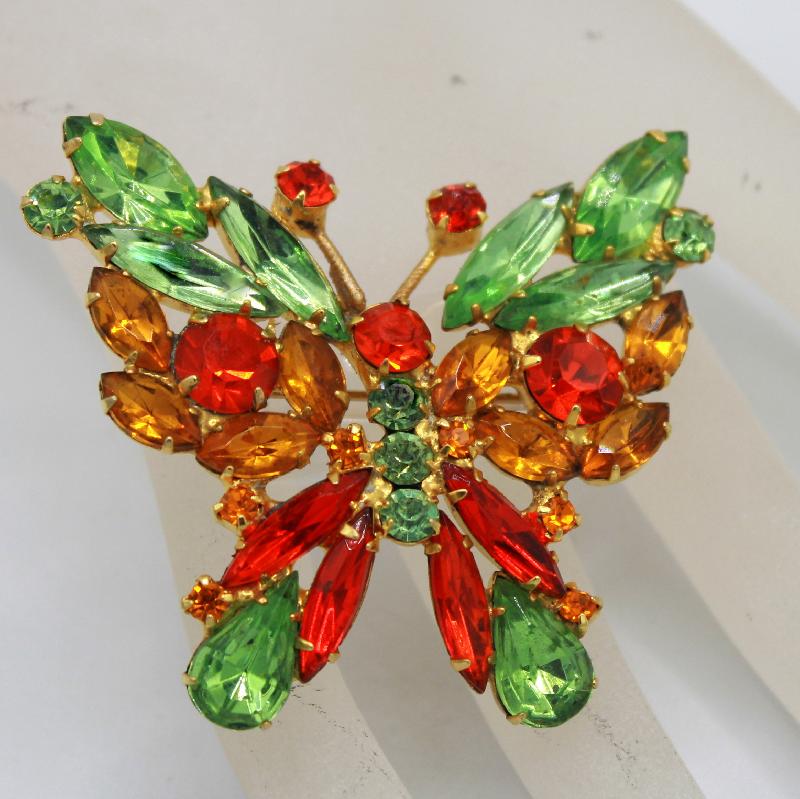 Front view of Multiple Colors Pear Brooch