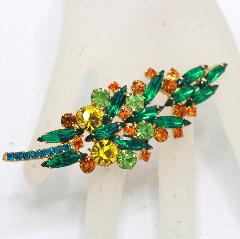 Multiple Colors Navettes Brooch