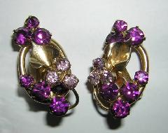 Purple (cardinal) Chatons Only Earrings Clip