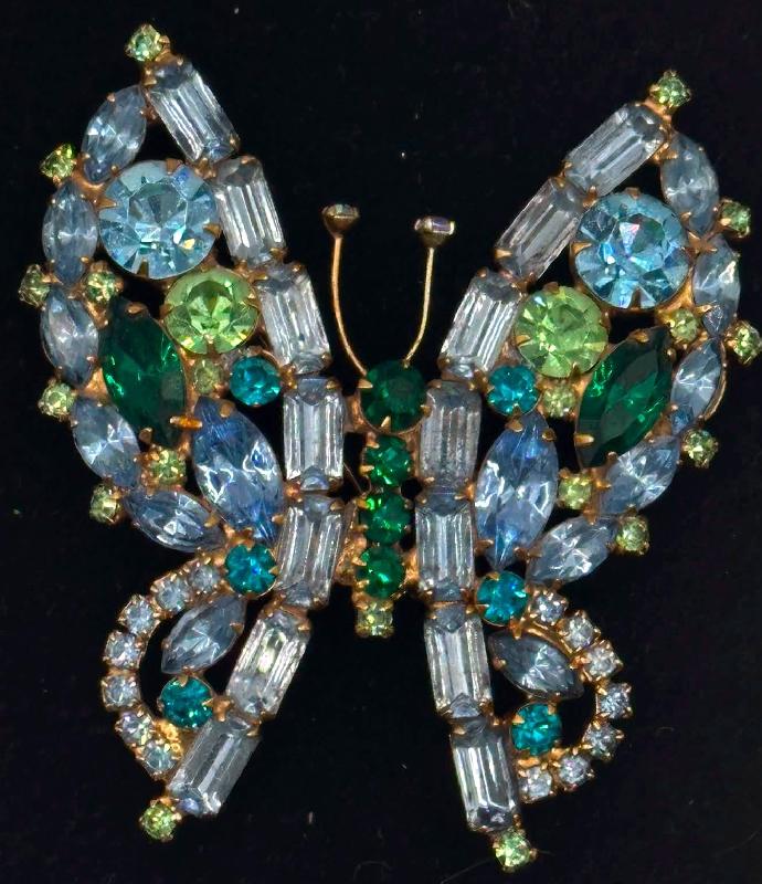 Front view of Multiple Colors Baguettes Brooch