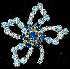 Blue Chatons Only Brooch