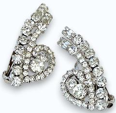 Clear Baguettes Earrings Clip