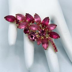 Pink Navettes Frosted Brooch
