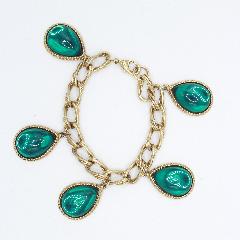 Green Pear Plastic Bracelet Charm