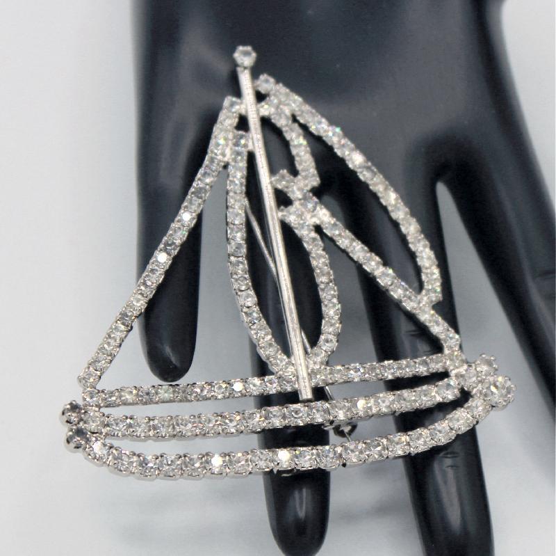 Front view of Clear Chatons Only Brooch