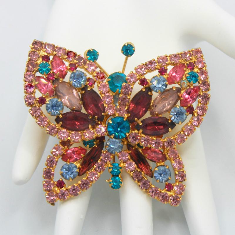 Front view of Pastel Navettes Brooch
