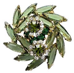 Green Navettes Brooch