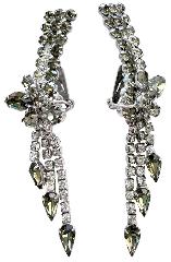 Gray(black Diamond) Pear Earrings Clip
