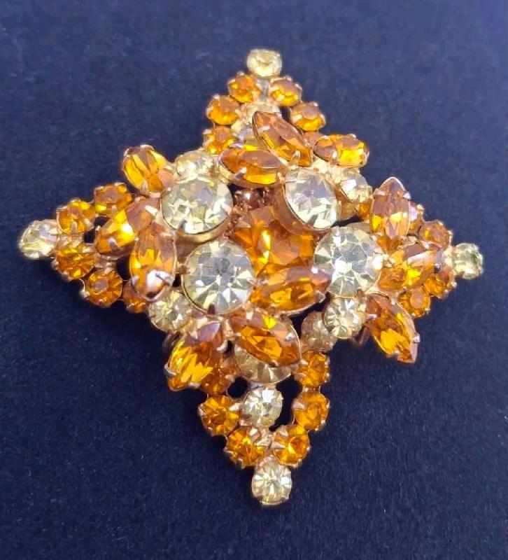 Front view of Topaz Navettes Brooch