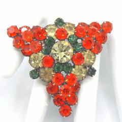 Orange Chatons Only Brooch