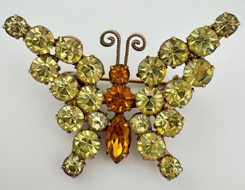 Front view of Yellow Navettes Brooch