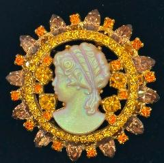 Orange Navettes Brooch