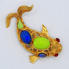 Multiple Colors Cabochons Plastic Brooch