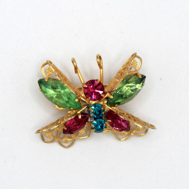Front view of Pastel Navettes Brooch