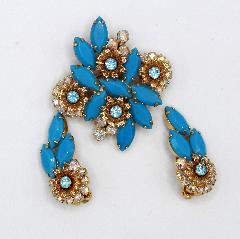 Turquoise Navettes Brooch