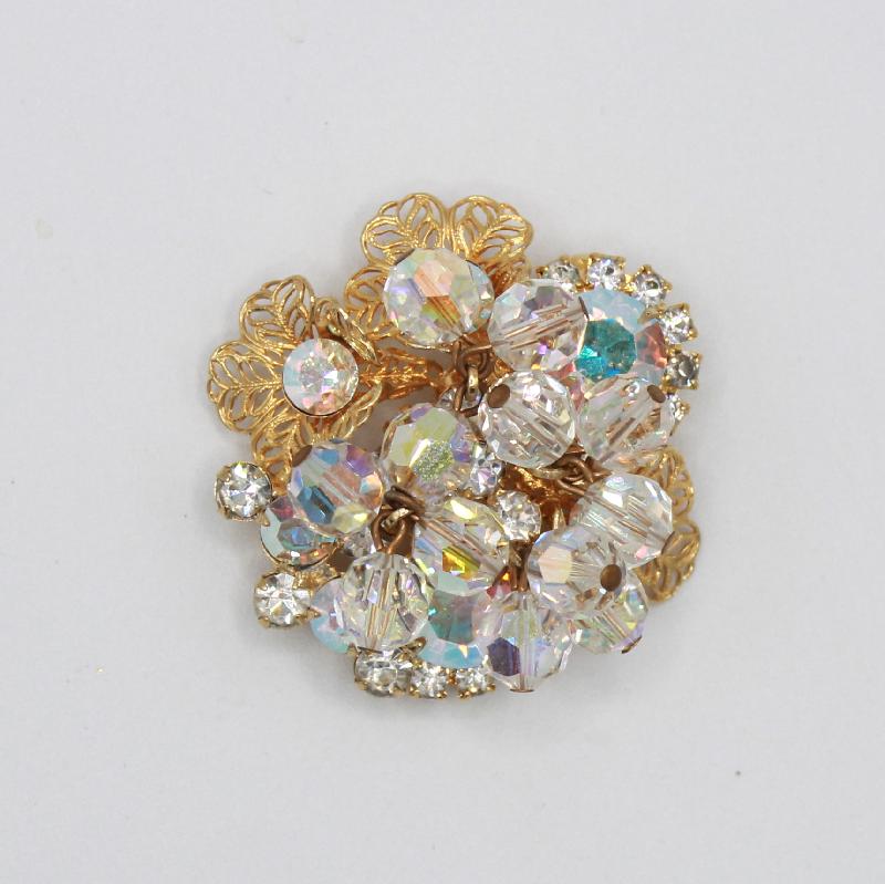 Front view of Clear Chatons Only Brooch