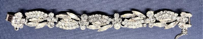 Front view of Clear Navettes Bracelet 5 Link