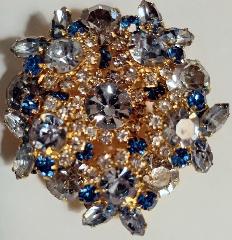Blue Navettes Brooch