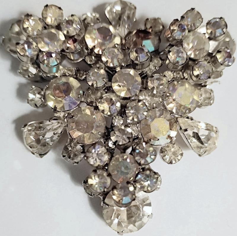 Front view of Clear Pear Brooch