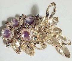 Clear Navettes Molded/Cut Brooch