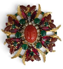 Multiple Colors Cabochons Brooch
