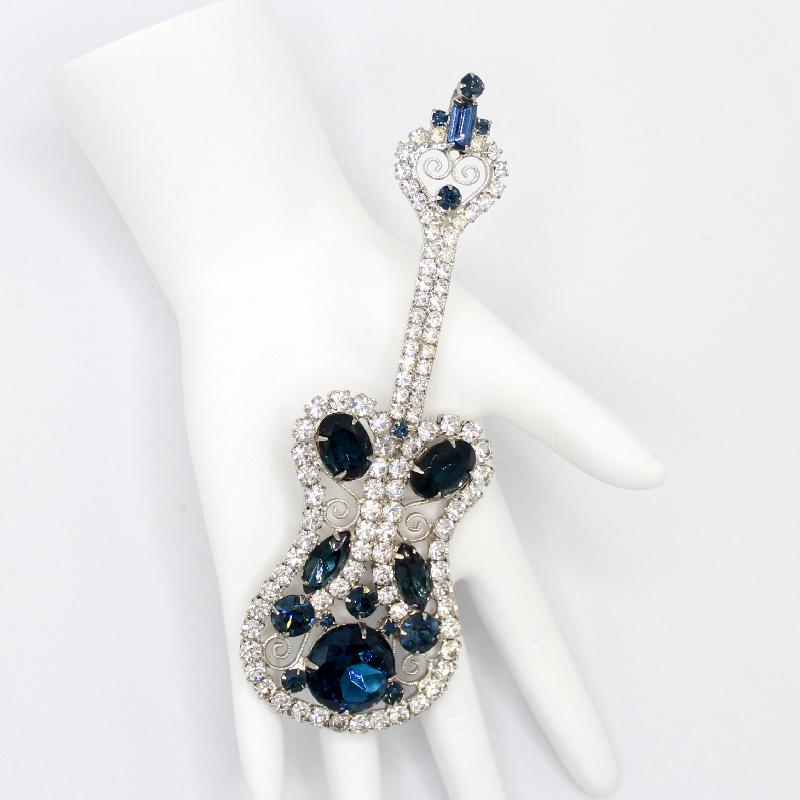 Front view of Blue Baguettes Pin Pendant