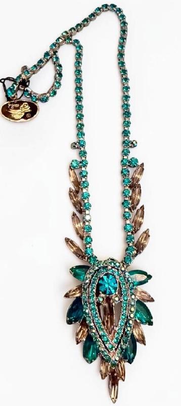 Front view of Turquoise Navettes Necklace