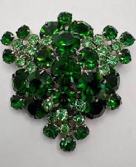 Green Chatons Only Brooch