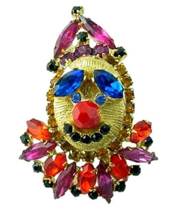 Front view of Multiple Colors Navettes Brooch